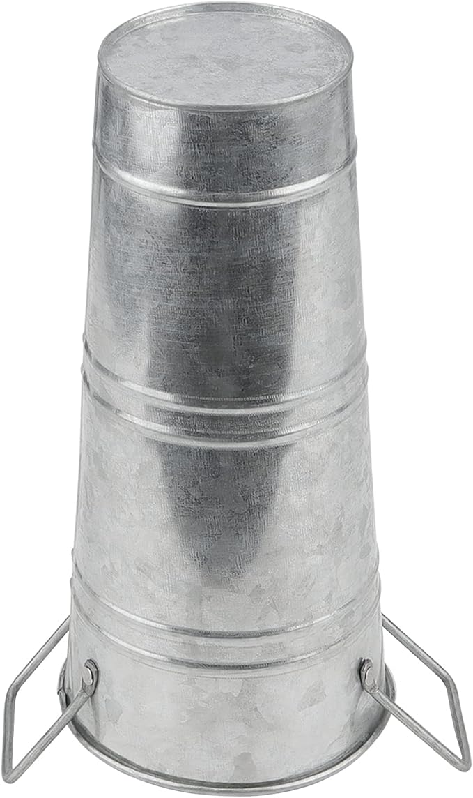 HOIGON Set of 8 Galvanized Metal Flower Vases, 9 Inch Rustic Farmhouse French Bucket with Handles,Metal Flower Holder for Weeding, Table, Home Decoration