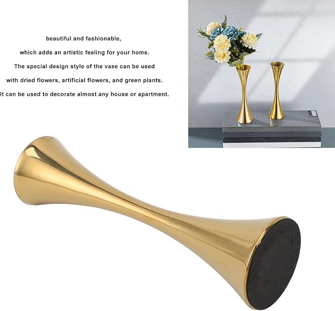 Stainless Steel Flower Vase, Mini Round Mouth Dry Flower Vases Floral Pot for Home Office Wedding Centerpieces Decor 6.7x1.8in
