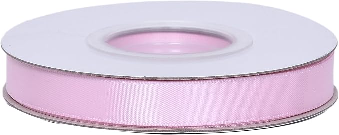 YAMA Light Pink Double Faced Satin Ribbon 1/2 Inch 25 Yards Thin Baby Pink Ribbon for Gift Wrapping Crafts Bows Wedding Party Christmas Decoration