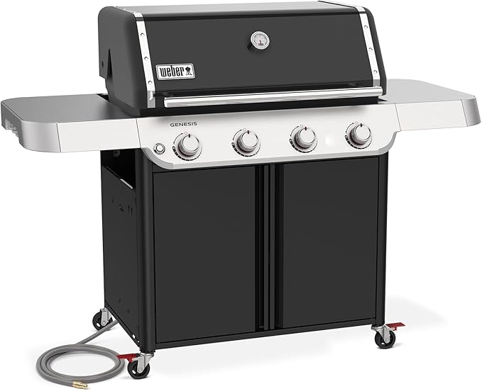 Weber Genesis E-415 Natural Gas Grill for Outdoor Grilling, 4 Burners, Black