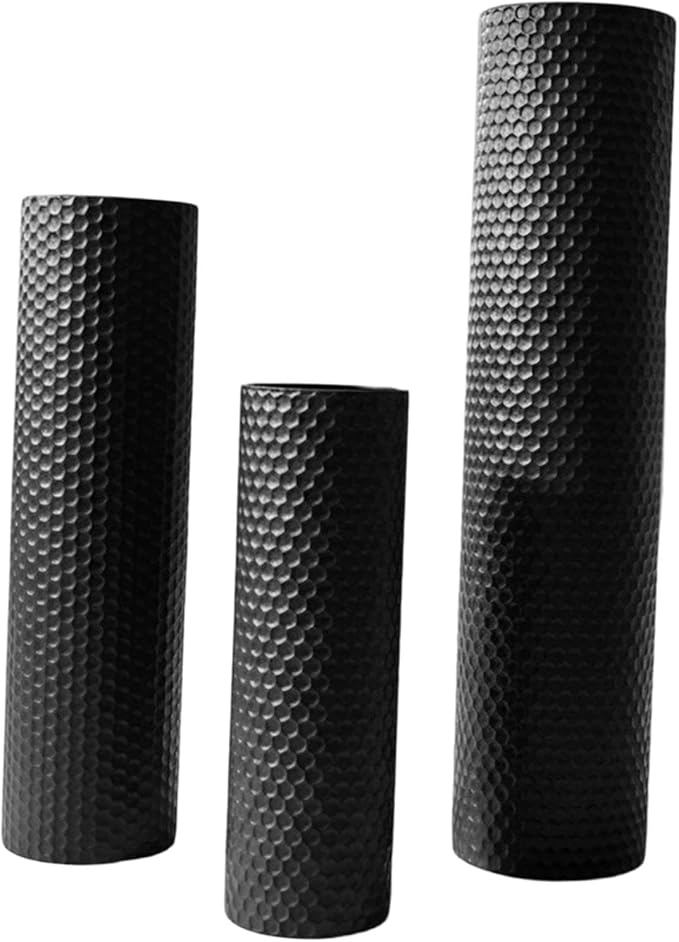 3Pcs Floor Vases Set Flower Container Creative Floral Arrangement Metal Floor Standing Decorative Cylinder Vase for Fireplace