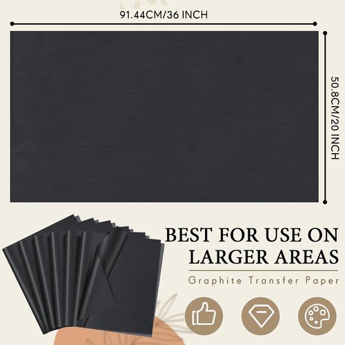 Epakh Carbon Transfer Paper - 20 Sheets 20''x 36'' for Tracing and Drawing | Arts and Crafts Supplies