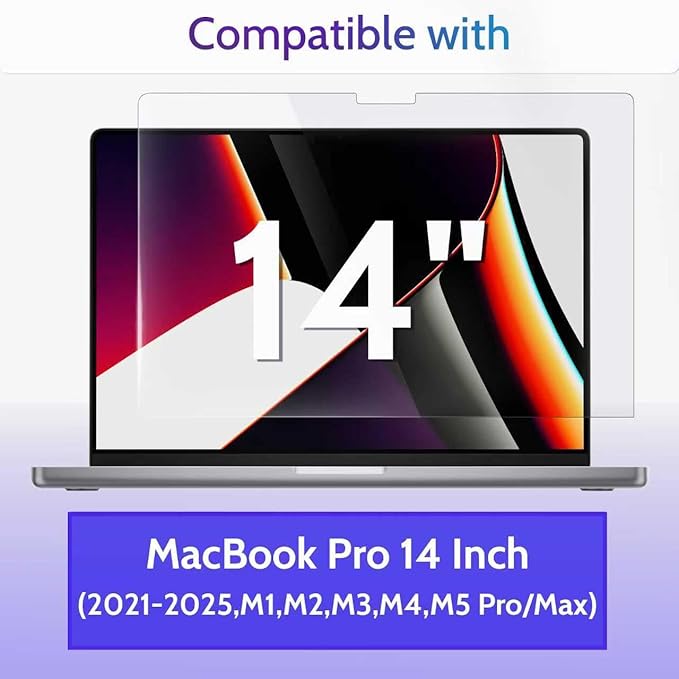 Peslv 3-Pack Anti Blue Light Screen Protector for MacBook Pro 14 Inch(2021-2025, M1, M2, M3, M4, M5), 14.2" Mac Laptop Glare Filter Uv Blocker Shield Cover Eye Protection Film