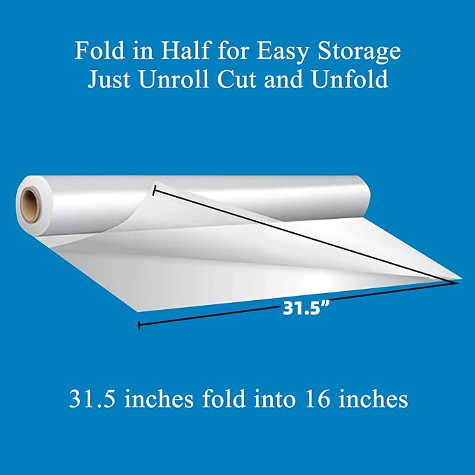 Tickjoy 100 ft Clear Cellophane Wrap Roll (31.5 in x 100 ft) - 3 Mil Thick large wrapping paper for Flower Baskets Gift Wrap (31.5" fold into 16")