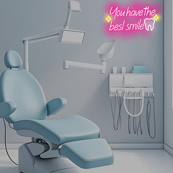 You have the best smile Neon sign, Wall Decor Dimmable Smile Neon Light Business Logo Sign, Dental clinic sign dental neon light, tooth dental care sign, Tooth & Brush Wall Art, Bathroom Wall Decor