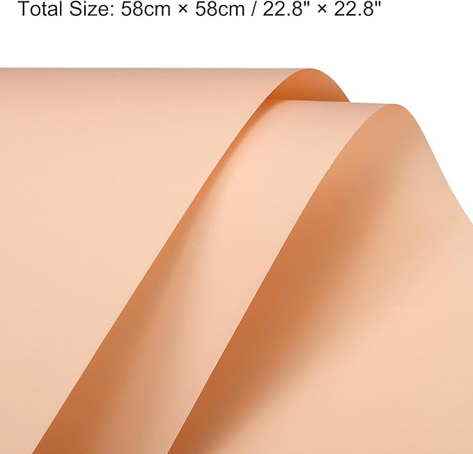 MECCANIXITY Set of 20 Flower Wrapping Paper 22.8x22.8 Inch Waterproof Florists Wrapping Paper for Florist Bouquet Supplies, DIY Crafts, Gift/Gift Box Packaging Light Orange