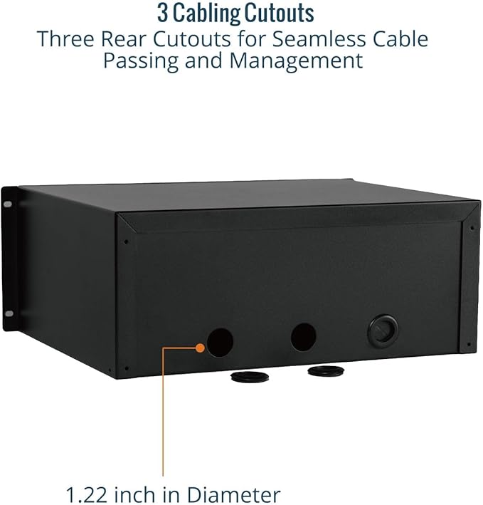 Tecmojo 4U Rack Drawer,Rack Mount Drawer for 19in Network Equipment/Server/AV Rack or Cabinet Enclosure,Sliding and Lockable Server Rack Drawer - Load-Bearing 44lb (20kg),with Cable Management Holes
