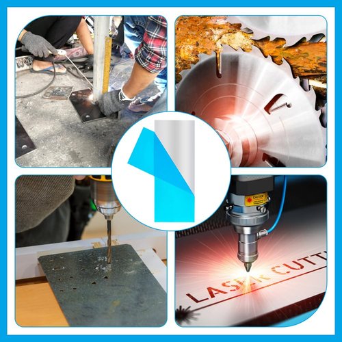 BENECREAT Aluminium Metal Sheet - Heavy Duty 9.8x4 Inch Rectangle Plate | 0.8mm Thick with Protective Film