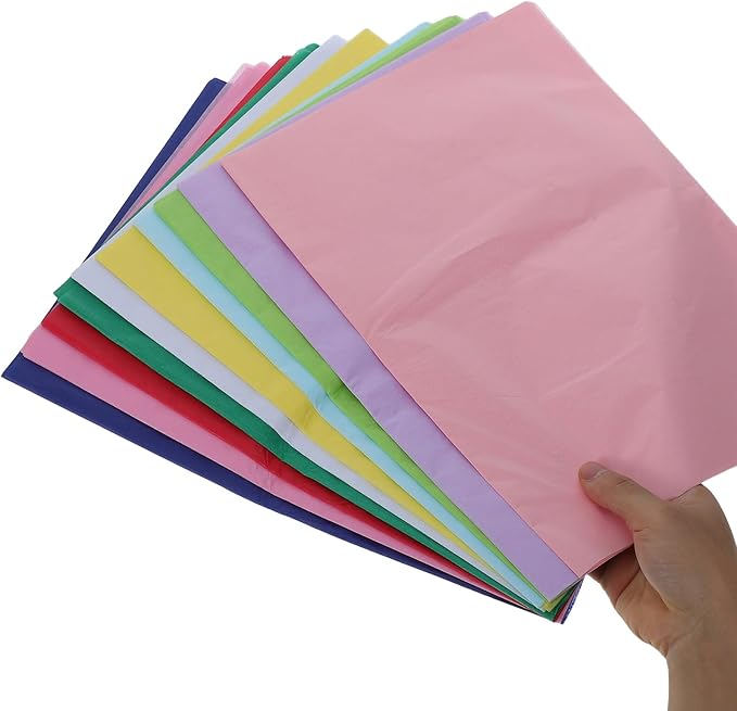 VICASKY 100 Pcs Tissue Paper for Packing Ultra-Thin Craft Paper DIY Floral Bouquet Wrapping Holiday Decorations Color Mix