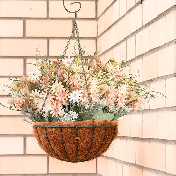 Artificial Flowers Wildflowers Silk Daisy Spring Fake Daisies Decoration Summer UV Resistant Colorful Mixed Bundles Faux Greenery Outdoor Plant Stem Filler for Home Decor Indoor Floral Arrangements