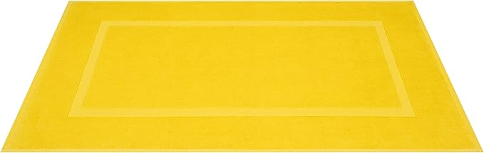 Cotton Paradise 100% Cotton Turkish Bathmat Set, Soft Absorbent Quick Dry, 2 Piece 20x34 Bathmat Floor Set, Yellow