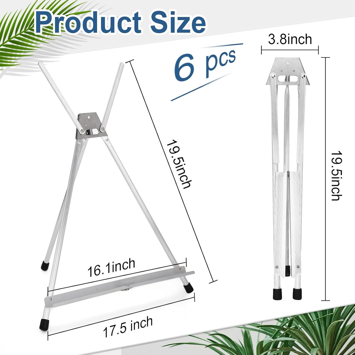 Zonon Adjustable Aluminum Tabletop Display Easel - 6 Pcs, 15'' to 21'' for Painting & Art