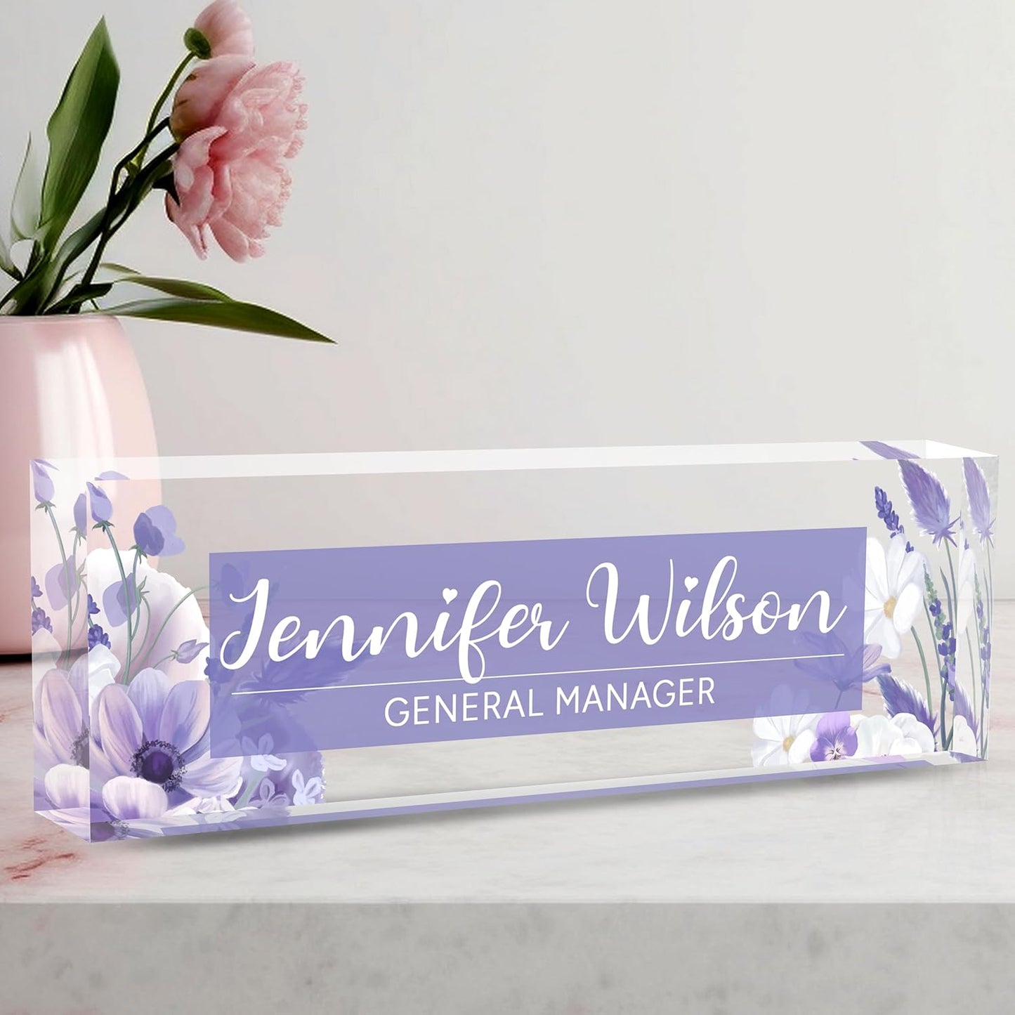 Skiennix Personalized Name Plate for Desk - Stylish Acrylic Office Decor | Perfect Employee Appreciation Gift