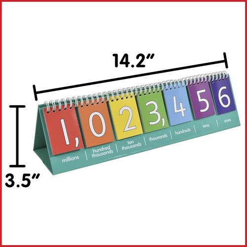 Edxeducation Student Place Value Flip Chart - Double-Sided Millions with Whole Numbers & Decimals