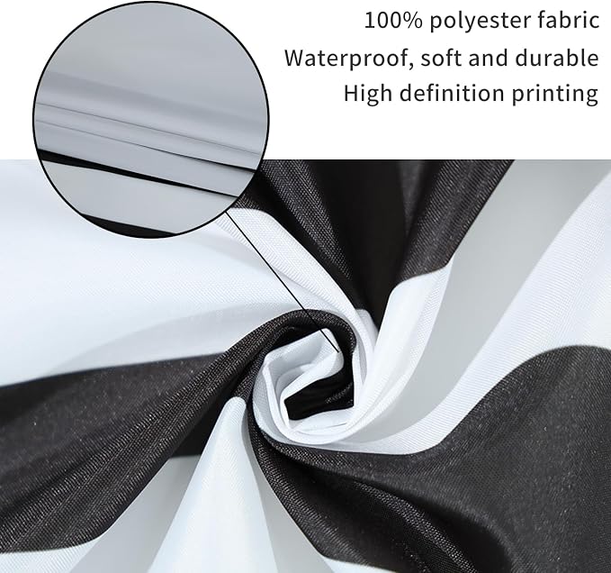 Boho Shower Curtain Mid Century Modern Shower Curtains for Bathroom Black and White Geometric Minimalist Abstract Bohemian Waterproof Fabric Bathroom Shower Curtain Set 72x72 Inch
