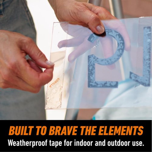 Gorilla Tough & Clear Double-Sided Mounting Tape - Weatherproof, 1" x 150" for Indoor/Outdoor Use
