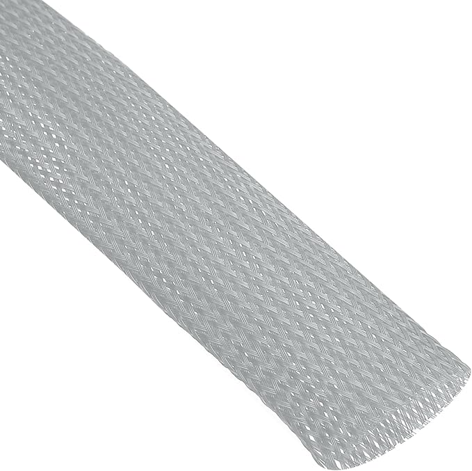 uxcell Expandable Sleeving, 1 1/4-inch 25ft Cable Sleeve, Gray