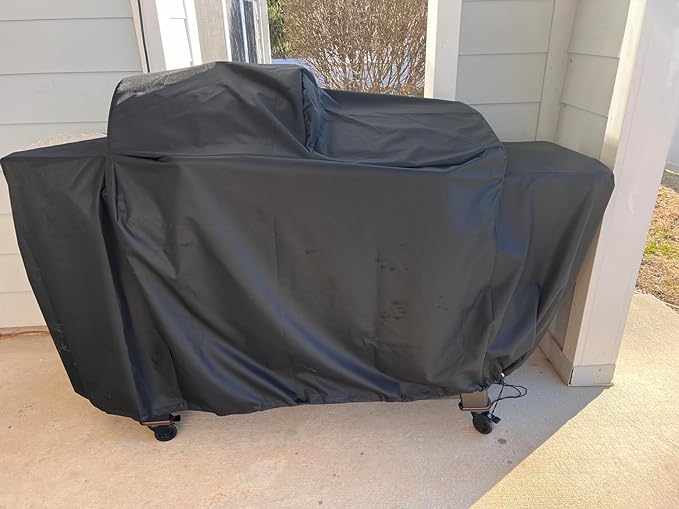 ZJYWSCH Grill Cover for Pit Boss Charleston 1020 Pellet Grill Gas Griddle Combo PB1020NX Heavy Duty 600D PitBoss Charleston Onyx Combo Grill Cover Waterproof