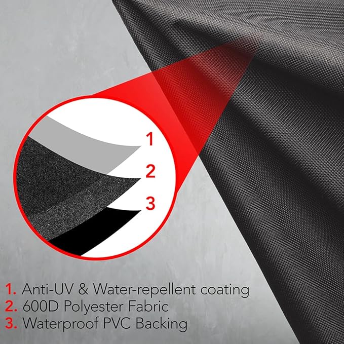 GrillTough Heavy Duty BBQ Grill Cover for Outdoor Grill, 60 Inch – Waterproof, Weather Resistant, UV & Fade Resistant with Adjustable Straps – Gas Grill Cover for Weber, Charbroil, etc. Charcoal