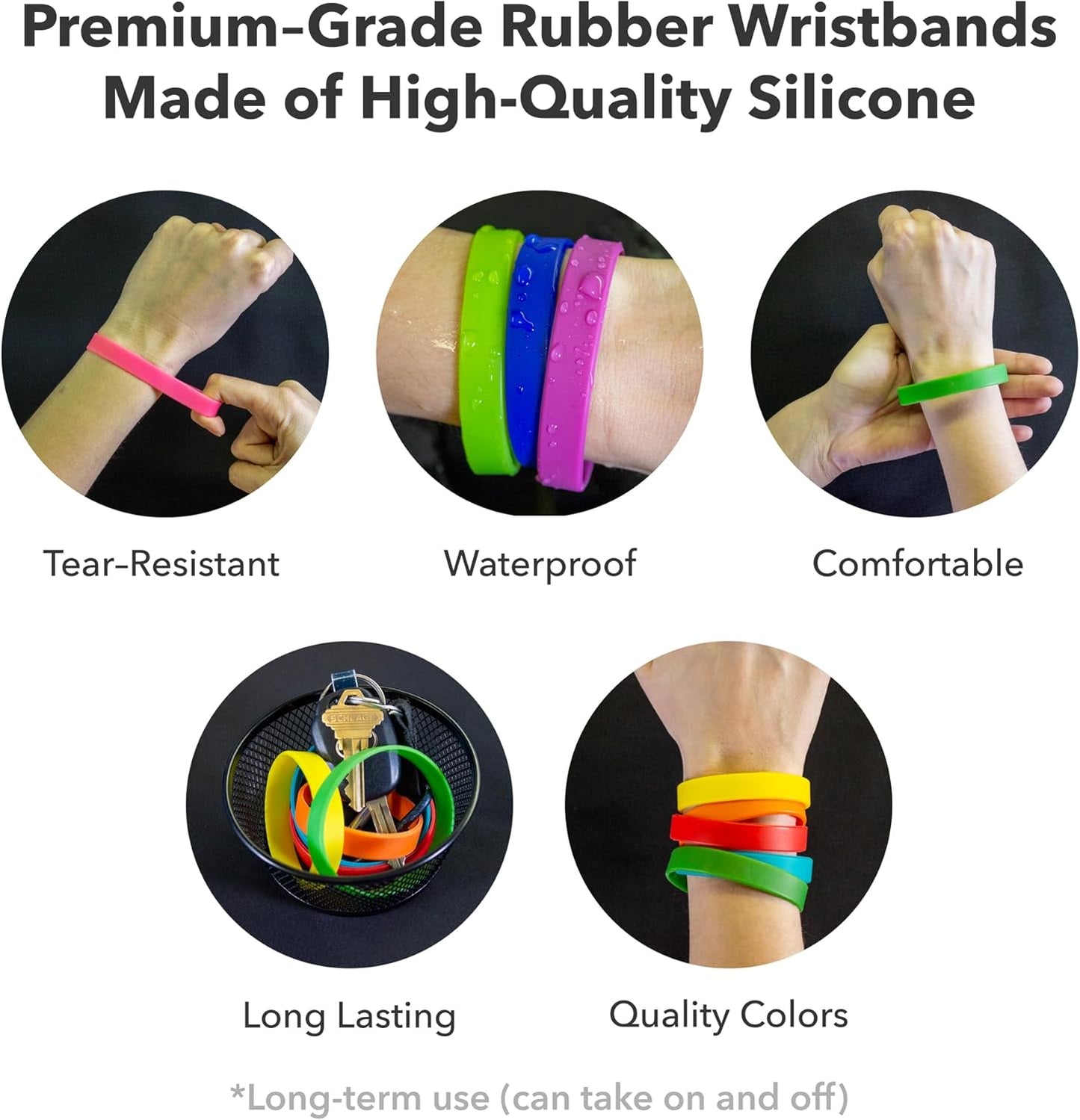 WristCo 12 Purple Silicone Wristbands - Durable Rubber Bracelets for Events & Fundraisers | Fast USA Shipping