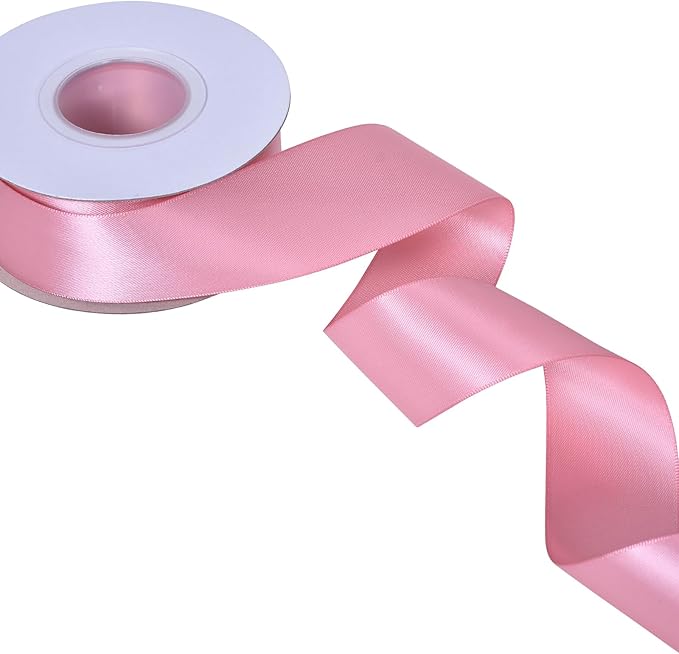 YAMA Rose Gold Double Faced Satin Ribbon, 1 1/2 Inch 25 Yards, Dusty Pink Ribbon Great for Crafts Bows Flower Bouquet Wedding Home Decor Gift Wrapping