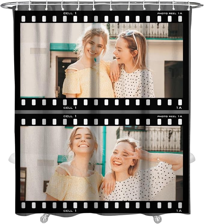 Personalized Shower Curtain Set Custom Photo Shower Curtains Modern Minimalist Home Bathroom Curtain Decor with 12 Hooks 72 Inch Wide * 84 Inch High