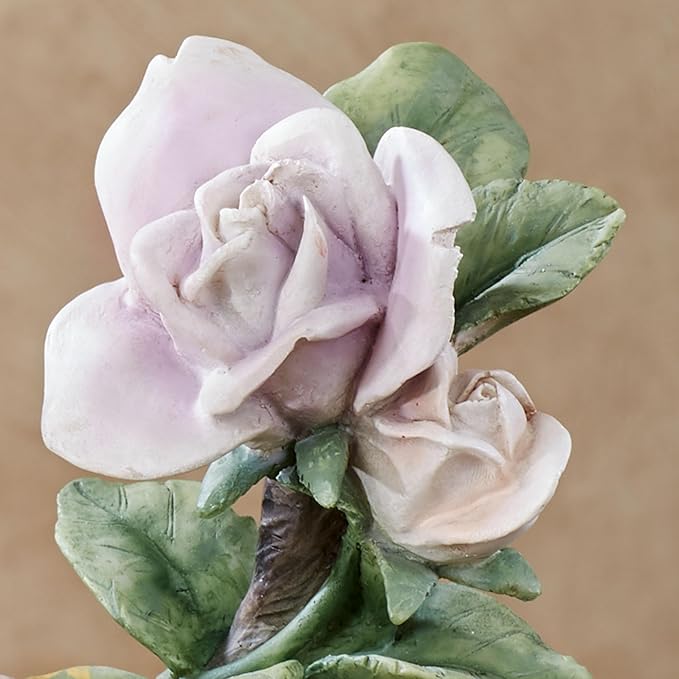 Touch of Class Fluttering Hummingbird with Roses Table Sculpture in Pastel Hues - Decorative Room Decor for Bedroom, Bathroom, Living Room, Kitchen - Floral Figurine