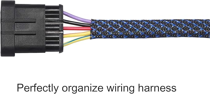 100ft - 3/8 inch PET Expandable Braided Sleeving – BlackBlue – Alex Tech Braided Cable Sleeve