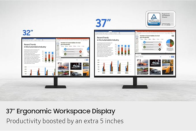Samsung 37" ViewFinity S7 (S70D) 4K UHD HDR10 High Resolution Monitor, DP Port, TUV-Certified, 2025, LS37D700EANXZA