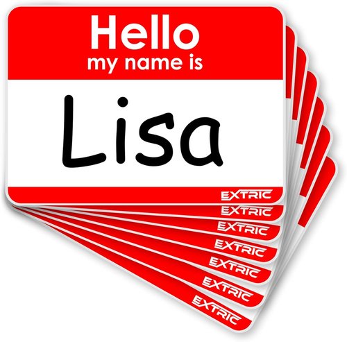 Hello My Name Is | 100 Count Name Tag Stickers - Red Badges for Events, Office & School - 2.25 x 3.5 Inch