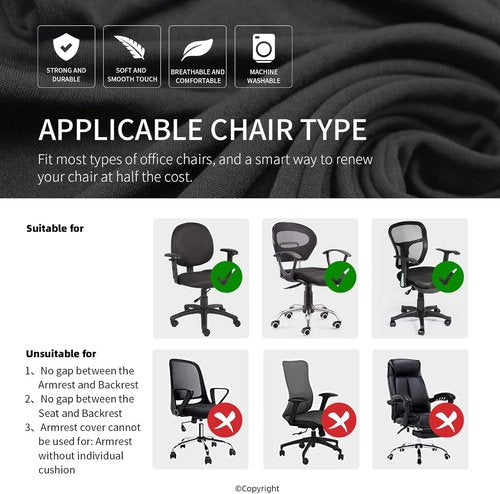 DIVA EN CAMINO DEC Office Chair Seat Covers - Universal Stretch Washable Slipcovers for Pets | Rotating Backrest & Armrest Protection
