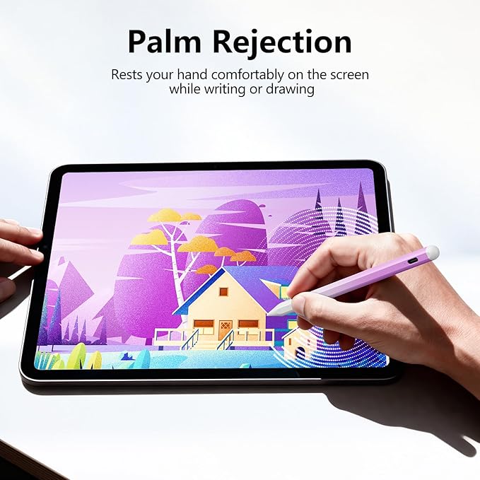 Stylus Pen for iPad 6th-11th Generation-2X Fast Charge Active Pencil Compatible with 2018-2025 Apple iPad Pro 11"/12.9"/M4, iPad Air 3/4/5/M2/M3,iPad mini 5/6 Gen-Gradient White Pink