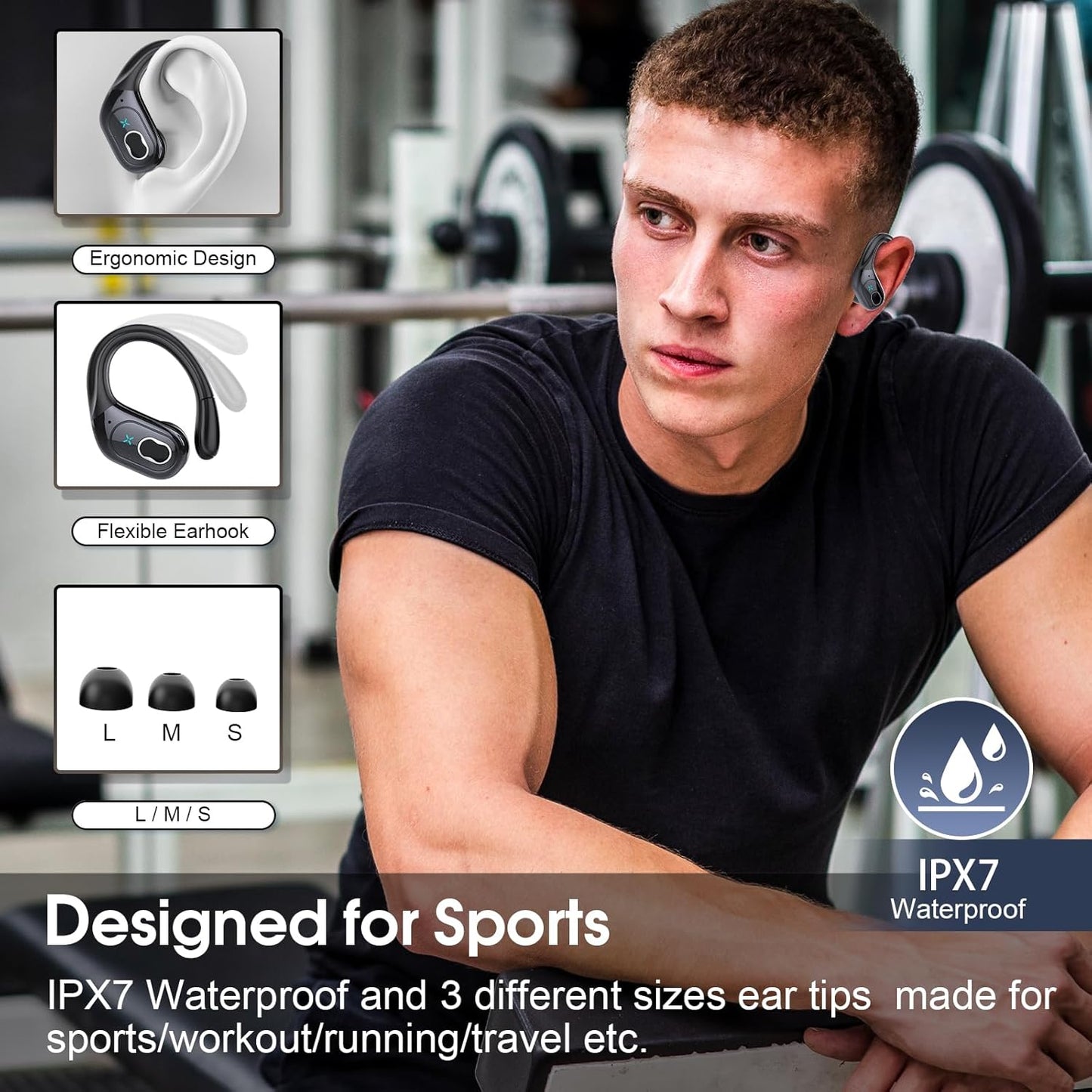 Skiennix Wireless Earbuds - 75Hrs Battery Life | Bluetooth 5.4 | Deep Bass & ENC Noise Cancelling | IPX7 Waterproof for Gym & Running