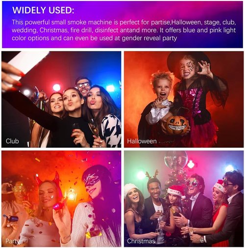 700W Fog Machine by [Brand Name] - 8 LED Lights, 3000 CFM, Wireless Remote for Halloween & Parties
