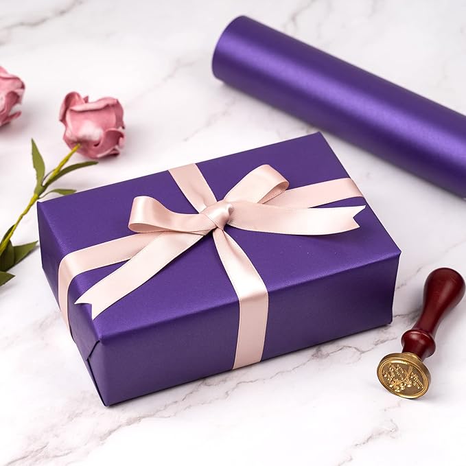 RUSPEPA Purple Matte Wrapping Paper - Solid Color Pearly - luster Paper Perfect for Wedding, Birthday, Christmas, Baby Shower -17 Inches X 32.8 Feet