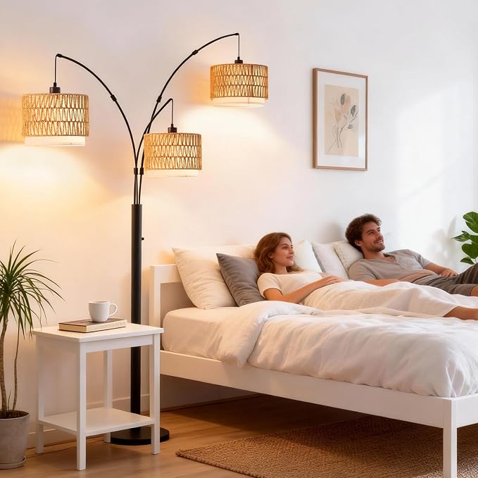Floor Lamp with Shelves, Flower Floor Lamp for Living Room, Flower Standing Lamp with 3 Bulbs, Unique Corner Lamp with 3 Color Temperature, Foot Switch, Floral Tall Lamp for Bedroom Kids Home