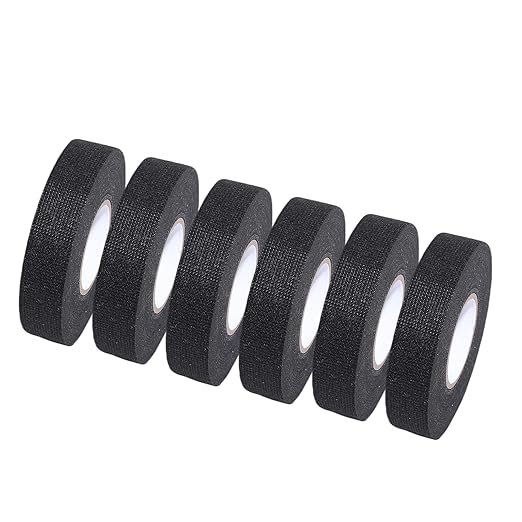 6-Pack Wire Harness Tape,Friction Tape 3/4-Inch by 50-Foot,High Temp Wire Cable Loom Self-Adhesive Tape for Automobile Electrical and Engine Wire Noise Dampening,Audio Wire Harness