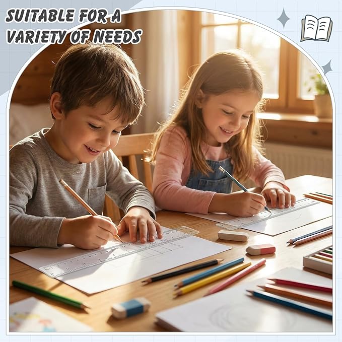 ForraFun 60 Pcs Plastic Clear Rulers 12 Inch, Transparent Assorted Color Ruler Bulk, with Imperial and Metric Scales for Home Office Supplies, Available in 6 Colors(Morandi)