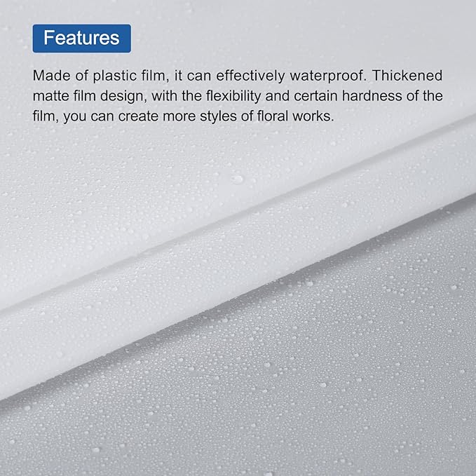 MECCANIXITY Flower Wrapping Fog Paper 22.8x22.8 Inch Waterproof Matte Floral Wrapping Paper for DIY Crafts, Gift/Gift Box Packaging White 20 Pcs