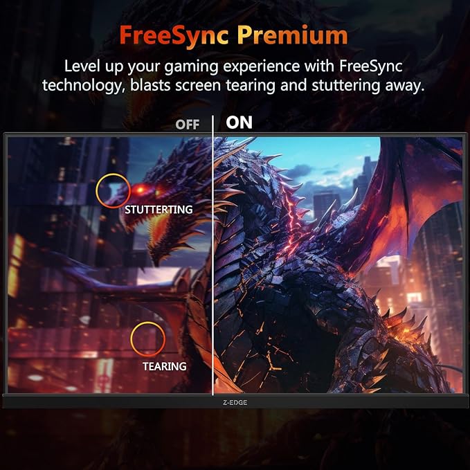 Z-Edge 24.5 inch 240Hz 165Hz 144Hz Gaming Monitor, FHD 1080p, MPRT 1ms, VA Monitor Gaming, 350nits, 16.7M Colors, 5000:1 Contrast, UG25I Frameless Bezel, DP x1, HDMI x2
