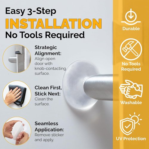 Ducki Door Wall Bumper Protector - Self-Adhesive Shield to Prevent Damage & Noise | 8 Pack Clear