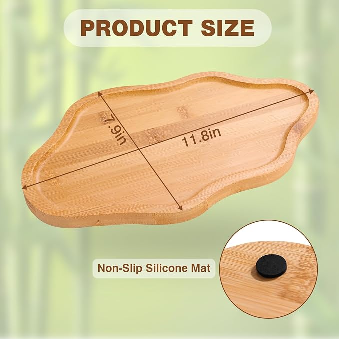 Wood Decorative Serving Tray for Candles Perfume, Cloud Jewelry Tray Trinket Dish, Wooden Trays for Coffee Table Home Decor