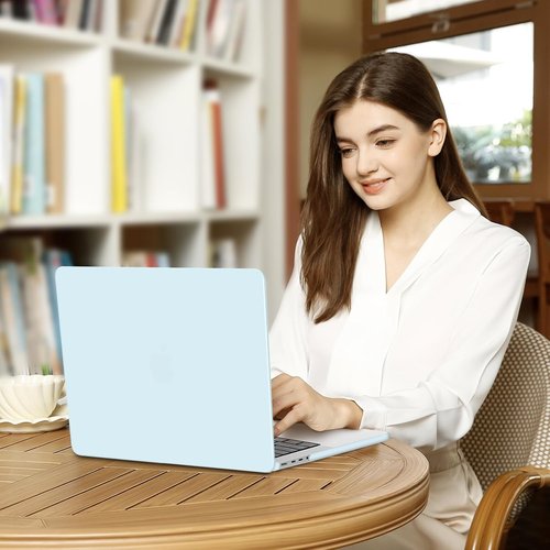 **MOSISO MacBook Pro 14 Inch Hard Case - Cloud Blue with Keyboard Skin, Screen Film & Pouch**