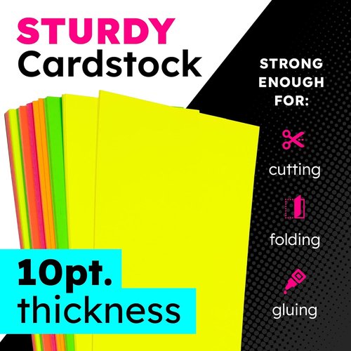 Hygloss Medium Poster Board - 25 Neon Pink 11x14 Colored Boards | 10 Pt. Thickness for Projects & Displays