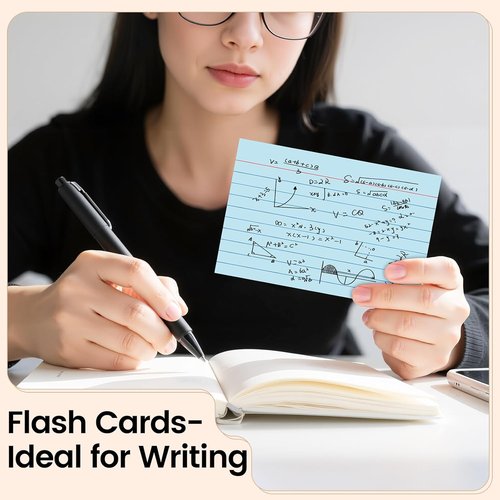 Index Cards | 4x6 Ruled Color Flash Cards - 200 Sheets for Effective Studying & Note-Taking