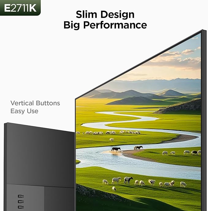 KOORUI 27 Inch Gaming Office Monitor 144Hz IPS Display, FHD 1080P with FreeSync, Eye Care TÜV Rheinland Certified with Slim Bezels, HDMI VGA Ports, Ergonomic Tilt, VESA Mount, Black