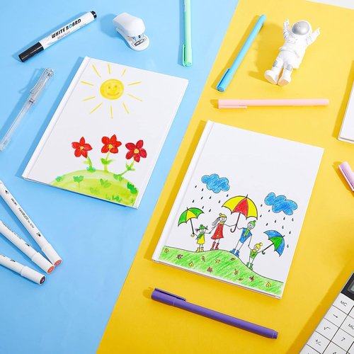 Henoyso Blank Hardcover Books - 30 Pack Story Journals for Kids | 6 x 8 Inch White Notebooks