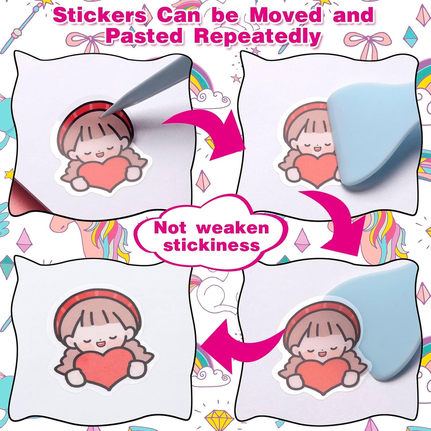 SUNEZLGO A5 Reusable Sticker Album - 100 Sheets Collecting Book with Pockets for Easy Organization