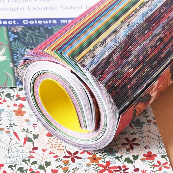 Origami Paper Kit Dobule Sided 100 Sheets 100 Colors 6 Inch Japanese Chiyo Square Easy Fold Arts Crafts DIY Handwork Origami Papers Solid Color Flower