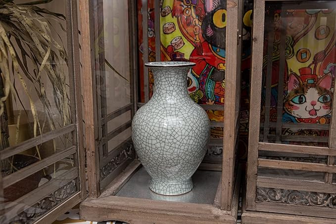 Chinese Ceramic Art Handmade Antique ice Crack Glaze vases Big China Porcelain Flower Bottle Vase
